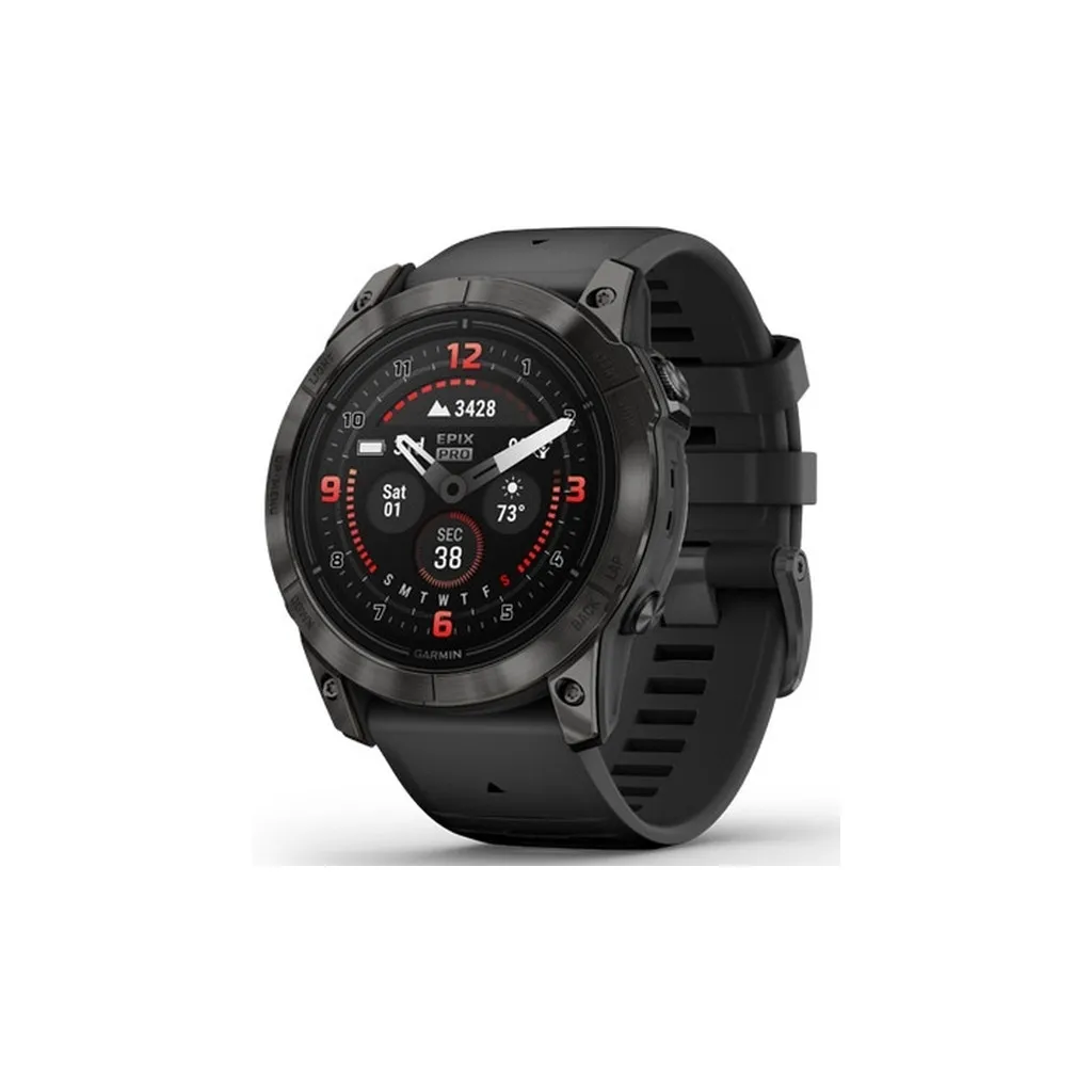 Смарт-годинник Garmin Epix Pro Gen 2 Sapphire 51mm Carbon G. DLC Tit. with Black Band (010-02804-00/01) - Image 1