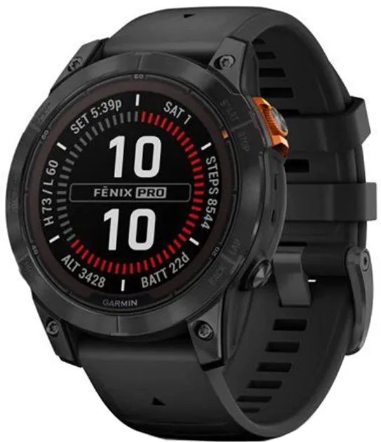 Смарт-годинник Garmin Fenix 7 Pro Solar Slate Gray w. Black Band (010-02777-00/01) - Image 1