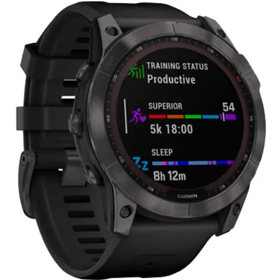 Смарт-годинник Garmin Fenix 7X Sapphire Solar Carbon Gray DLC Titanium with Black Band (010-02541-10)