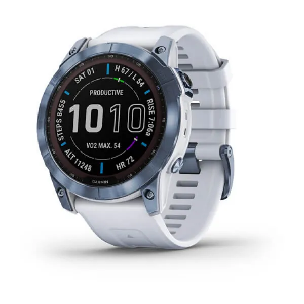 Смарт-годинник Garmin Fenix 7X Sapphire Solar M. Blue DLC Titanium Whitestone Band (010-02541-14/15)