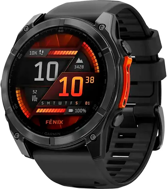 Смарт-годинник Garmin Fenix 8 47mm AMOLED Slate Gray with Black Silicone Band (010-02904-00)