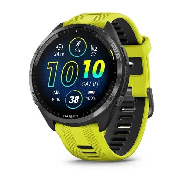 Смарт-годинник Garmin Forerunner 965 Carbon Gray Titanium Bezel w. Black Case and Amp Yell/Black S. Band (010-02809-02/12)