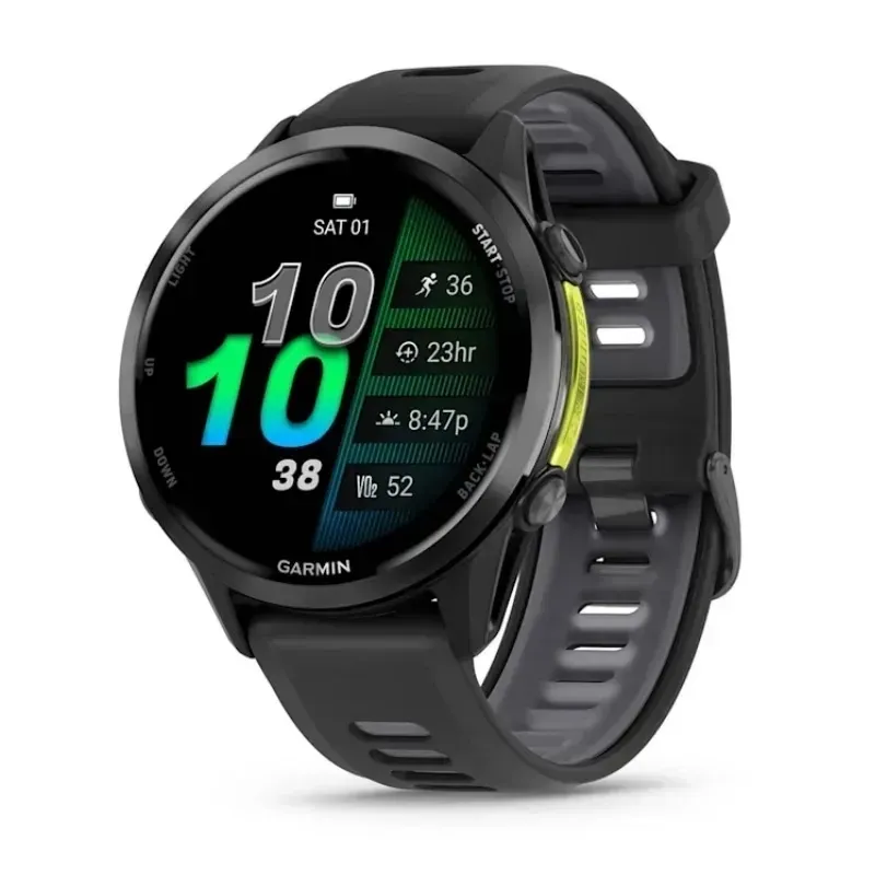 Смарт-годинник Garmin Forerunner 970 Black Carbon Gray DLC Titanium with Black/Translucent Whitestone Silicone with Slate Buckle (010-02969-60) - Image 1