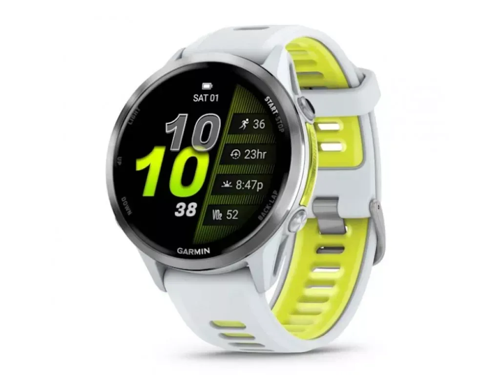 Смарт-годинник Garmin Forerunner 970 Titanium with Whitestone Case and Whitestone/Translucent Amp Yellow Band (010-02969-01/11)