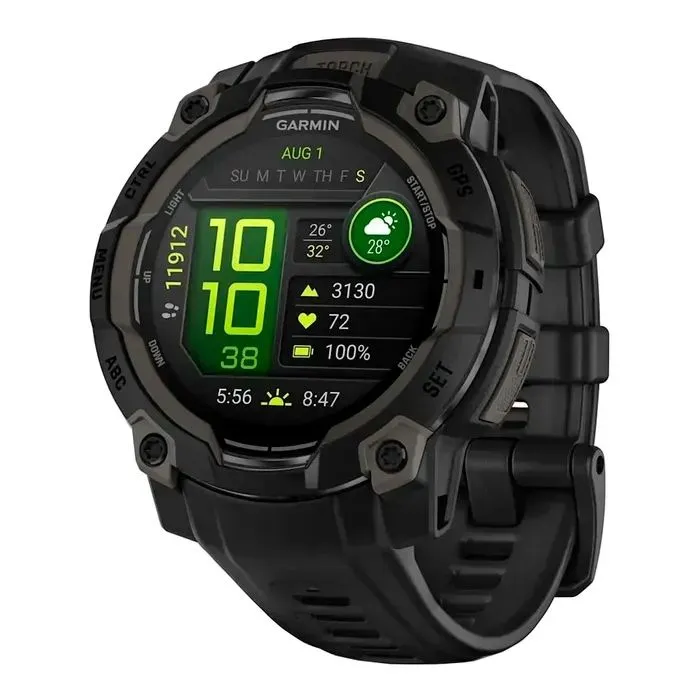 Смарт-годинник Garmin Instinct 3, 45mm, AMOLED, Black Bezel with Black Band, GPS (010-02936-00)