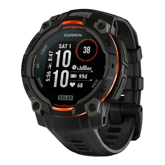 Смарт-годинник Garmin Instinct 3, 45mm, Solar, Black Bezel with Black Band, GPS (010-02934-00)