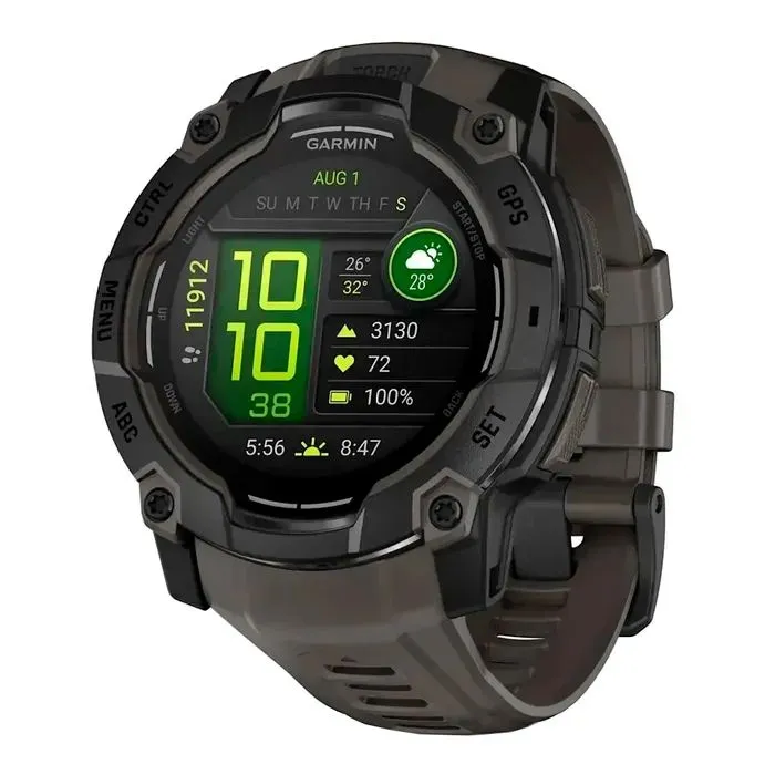 Смарт-годинник Garmin Instinct 3, 50mm, AMOLED, Black Bezel with Charcoal Band, GPS (010-03020-00)