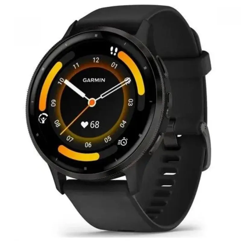 Смарт-годинник Garmin Venu 3 Slate Stainless Steel Bezel with Black Case and Silicone Band (010-02784-01/51/41)