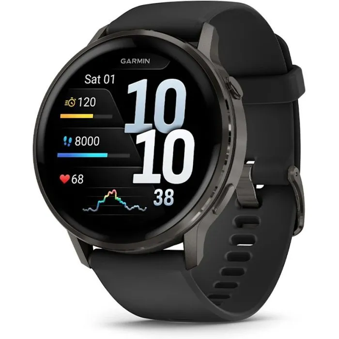 Смарт-годинник Garmin Venu 4 (45mm), Black w/ Slate + Black, GPS смарт-годинник (010-03014-00)