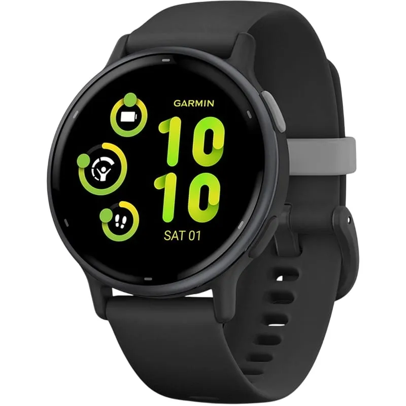 Смарт-годинник Garmin Vivoactive 5 Slate Aluminum Bezel з Black Case and Silicone Band (010-02862-5A)