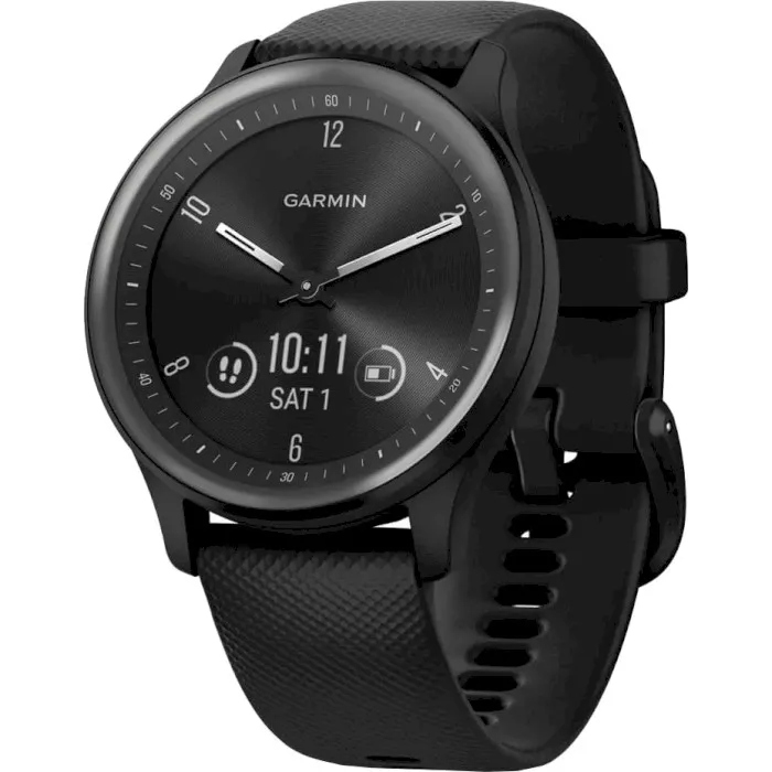 Смарт-годинник Garmin Vivomove Trend Slate S. Steel Bezel with Black Case and S. Band (010-02665-00)